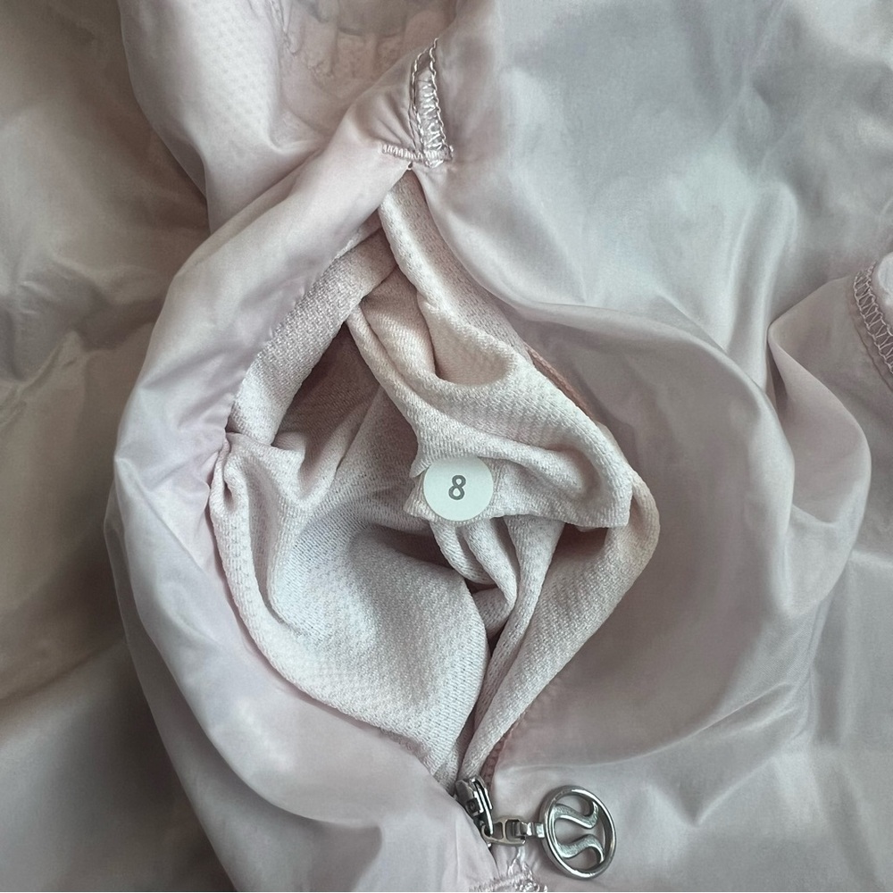 Lululemon Pedal Power Wind Shirt Jacket Neutral Blush Size 8 Silver Hardware - Picture 11 of 13